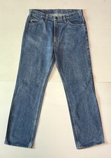 Vintage Levis 550 Two 2 Horse Brand Blue Jeans Mens 36x30 Leather Tab Read Info