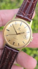 1970 Vintage Omega Geneve Gold Rare Men's Mechanical Dress Watch Date 136.070