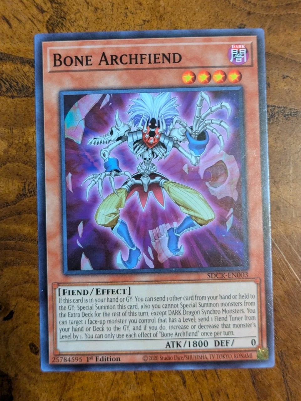 Bone Archfiend SDCK-EN003 Common 1st Edition Near Mint Yu-Gi-Oh!