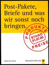 Produkte und Preise - Stand: 01.07.95 - Post-Pakete, Briefe, 01.07.1995