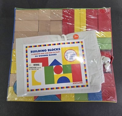 Schylling Building Blocks 50 With Cloth Bag