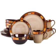 16-piece Dinnerware Set Service for 4 Dinner Dessert Plates Cereal Bowls Mugs