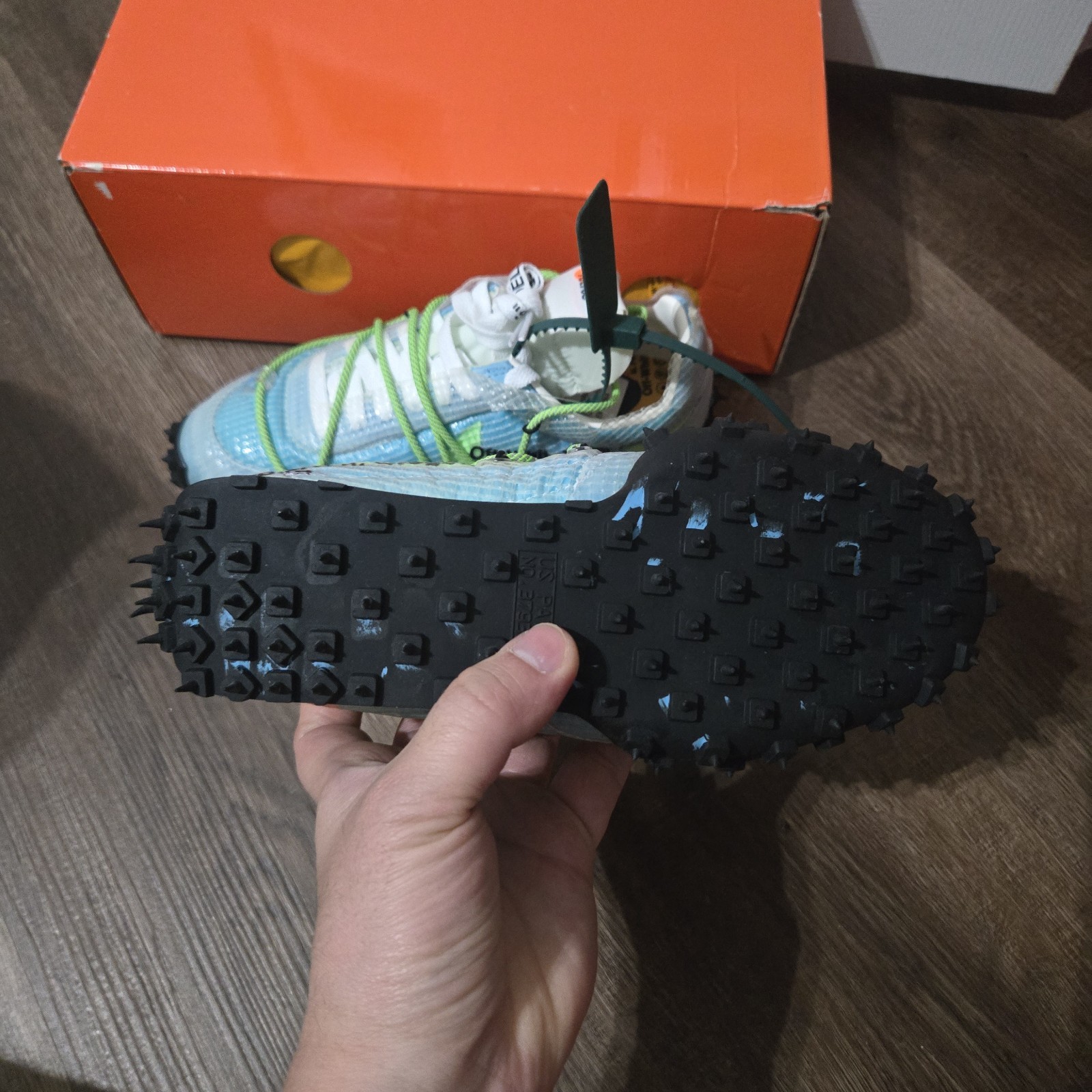 Off-White x Nike Waffle Racer Vivid Sky Women's Size 6.5 CD8180-400 thumbnail 7