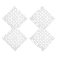 4pcs Shower Drain Hair Catcher 5.7" Dia Square Drain Strainer for Shower White