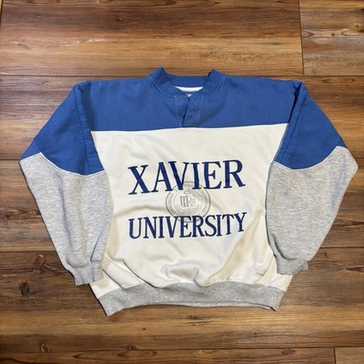 Vintage 90s Xavier University Musketeers Pullover Sweatshirt Size Medium 