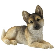 German Shepherd Puppy Lying w/ Head Tilted to Right Figurine Miniature 4.5"L New