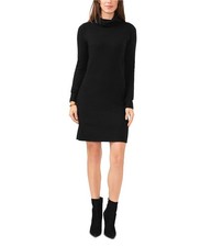 Vince Camuto Womens Turtleneck Sweater Dress, black, XL