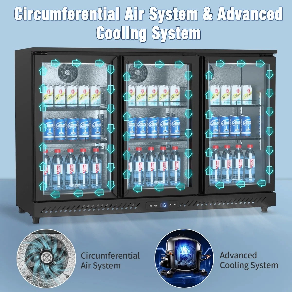 Euro Grand Commercial 320L 3 DOOR Under Bench Beer Back Bar Fridge Refrigerator - Picture 6 of 13