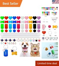 Engraving Dog Tags Set: 140 Blank Tags with Colorful Pendants Key Rings
