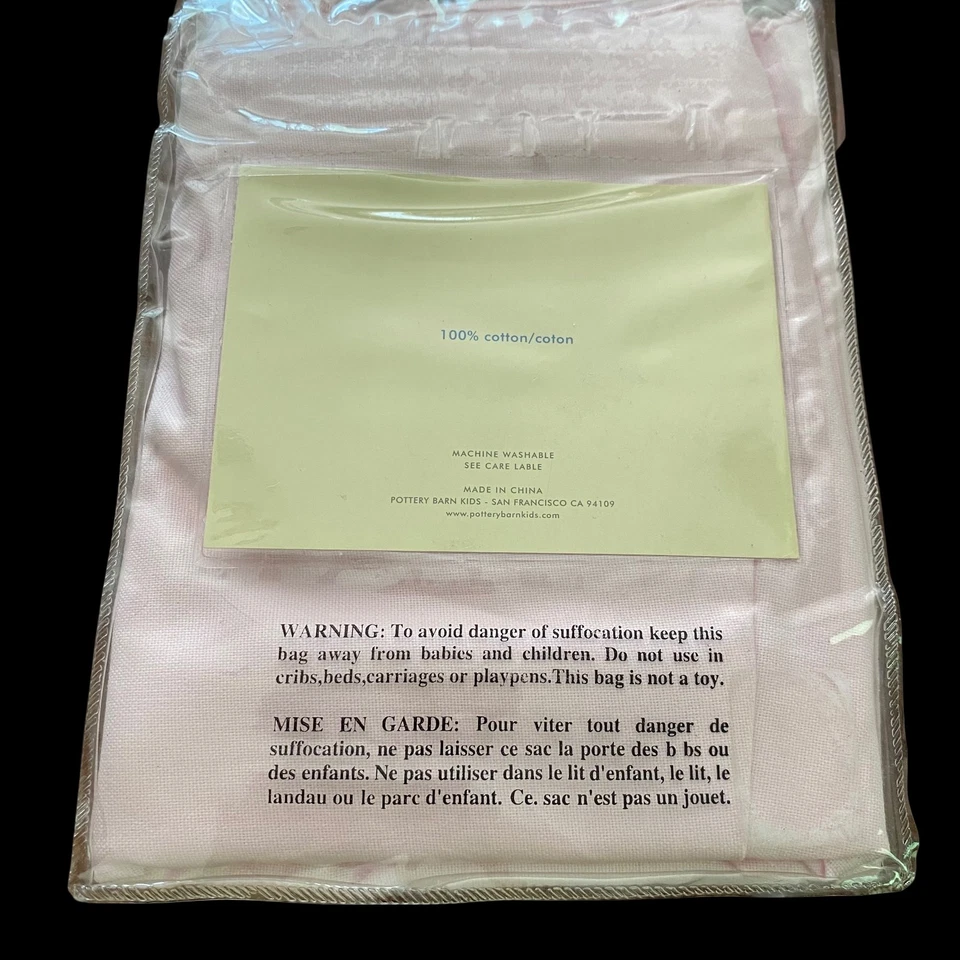 4 forros de cesta Sabrina festoneados Pottery Barn para niños rosa mediano 100 % algodón nuevos Foto 3 de 3