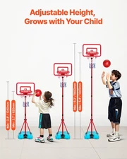 New Kids Basketball Hoop, Height Adjustable, Portable Basketball Court with Fi