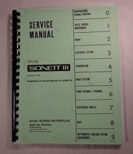 Saab 97 Sonett III Service Manual - Model Years 1969 - 1974 - 162 Pages!
