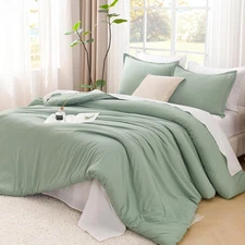 Litanika Queen Comforter Set Sage Green, 3 Pieces Lightweight Comforters Queen S