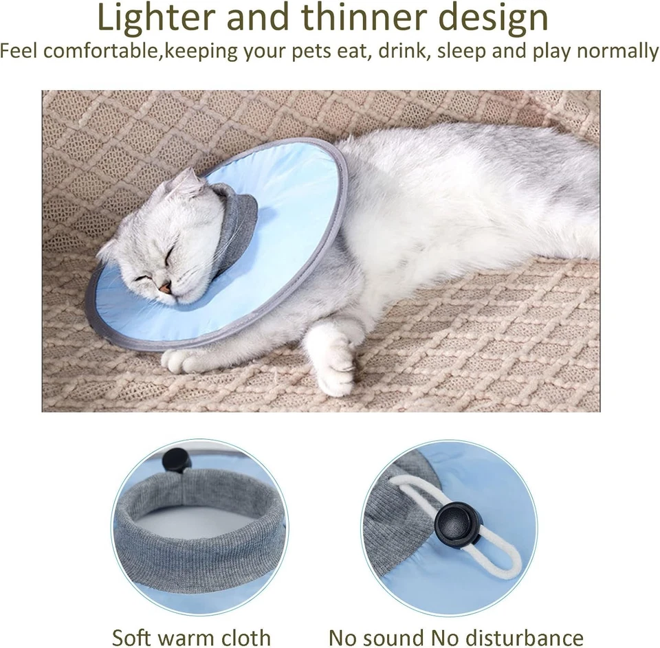 Cat Cone Lightweight Recovery Collar for Cats Adjustable Protective Cat Neck - Image 4 of 4