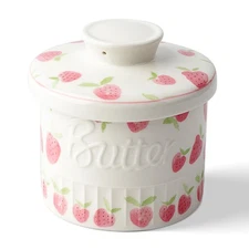 Butter Crock for Counter With Water Line, On Demand Spreadable Butter, Cerami...