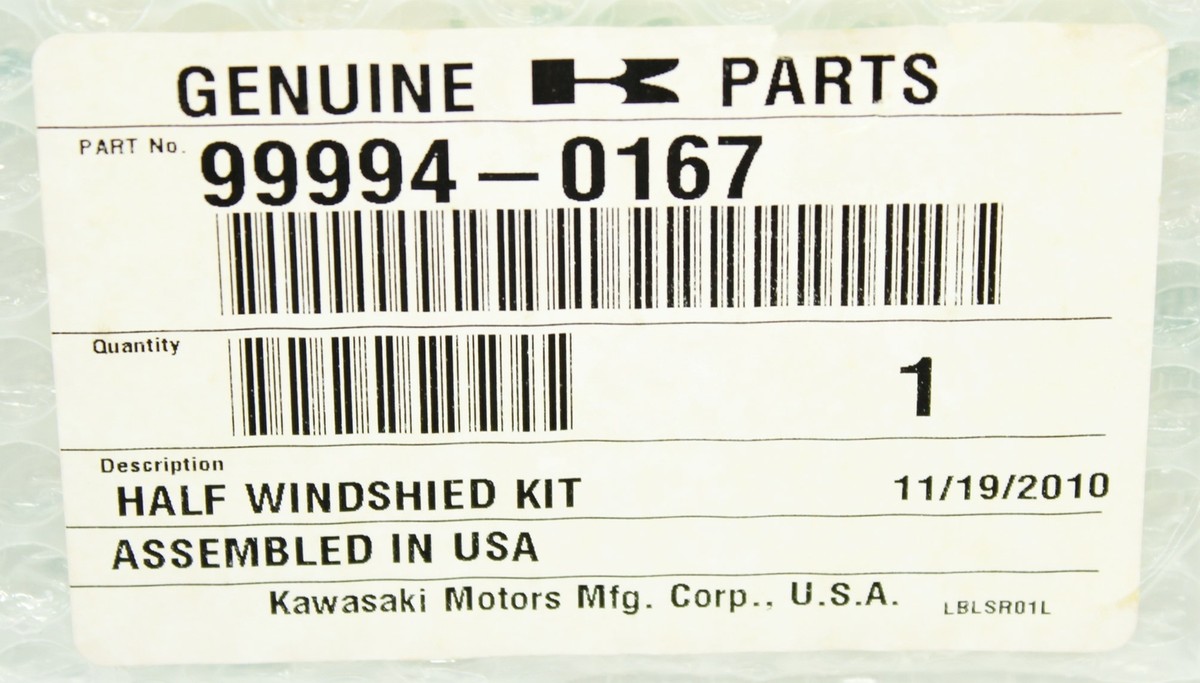 Kawasaki Half Windshield Kit Part Number - 99994-0167 | eBay