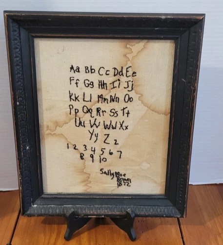 ANTIQUE NEEDLEWORK SAMPLER by Sally Mae Brown, 1872