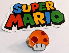 Metal Enamel Super Mario Pin luigi mushroom nintendo nes classic lapel baseball