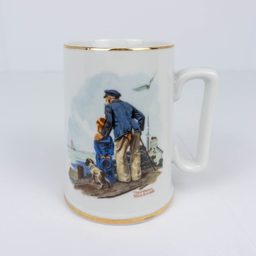 Vintage Norman Rockwell Museum 1985 Coffee Mug Cup Porcelain Looking Out To Sea - Picture 1 of 6