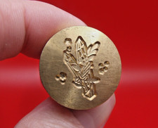 Modern Brass Wood Crystals and Plants Sealing Wax Stamp Seal