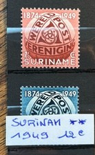 TIMBRES SURINAME 1949  2 VALEURS NEUFS ** MNH