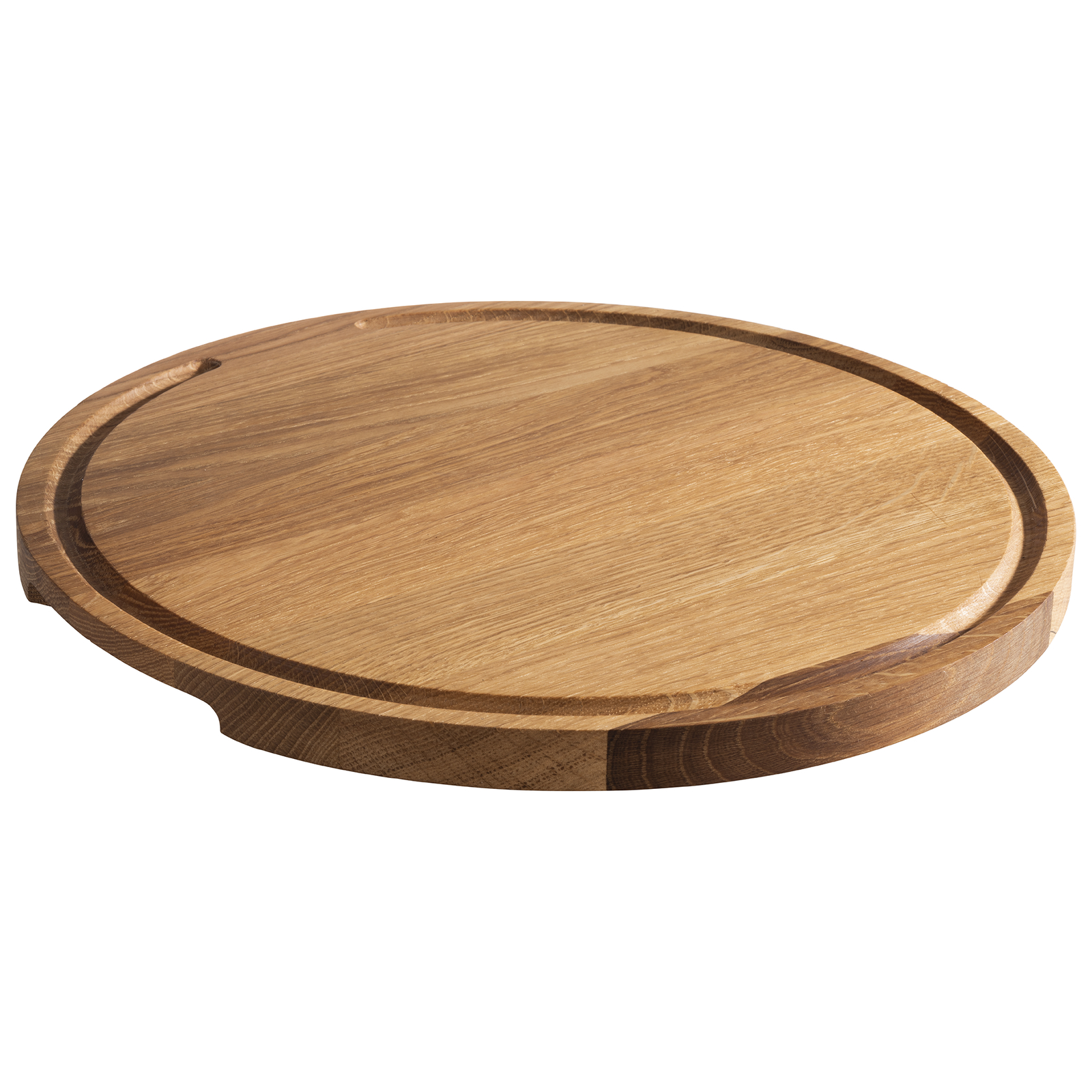 APS Servierbrett -PIZZA- 24-34cm Eichenholz, Schneidebrett Saftrinne Pizzateller