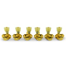 Kluson 3 3 Locking Revolution G-Mount Non-Collared Tuners Gold/Pearl KRGLNC-3-G