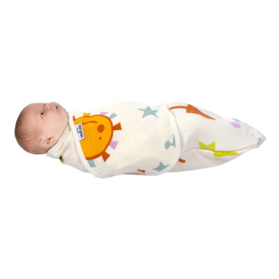 Baby Schlafsack Bio Baumwolle Wickeltuch Winnie Pucktuch Mulltuch Swaddle 306-61