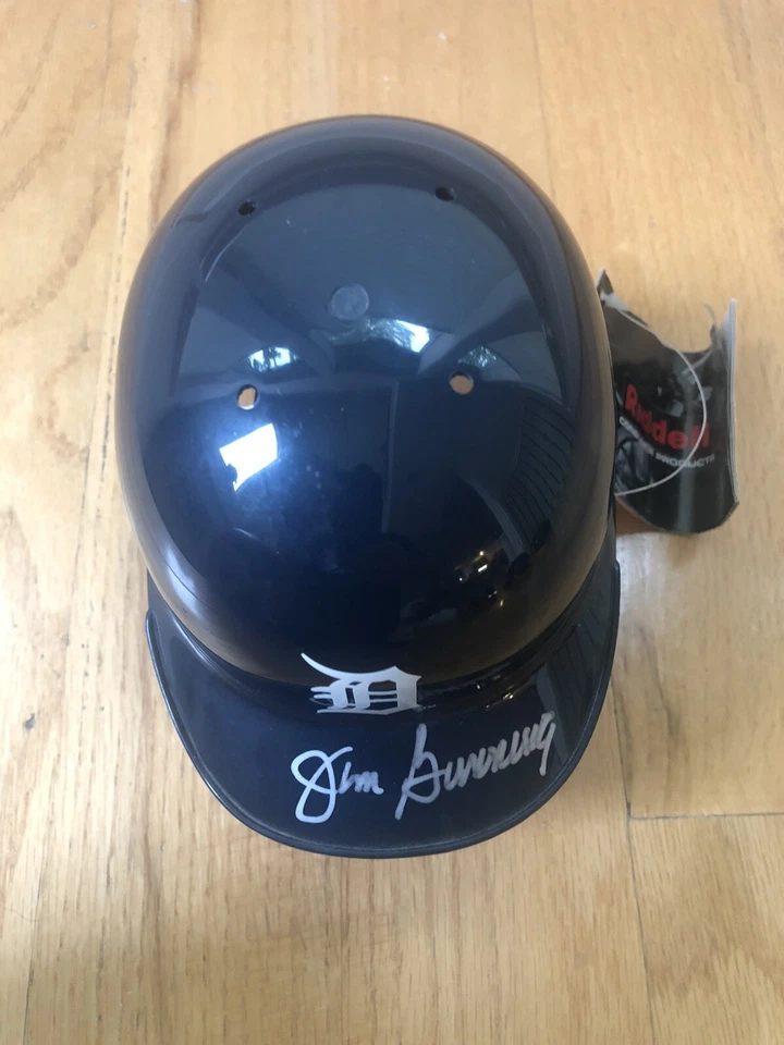 Minicasco firmado por Jim Bunning autografiado de los Tigres de Detroit, certificado de autenticidad All-Star HOF diciembre Foto 2 de 4