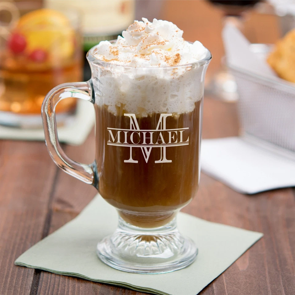 Taza personalizada - tazas de café grandes de vidrio de 8 oz personalizadas, personalizadas únicas irlandesas Foto 4 de 4