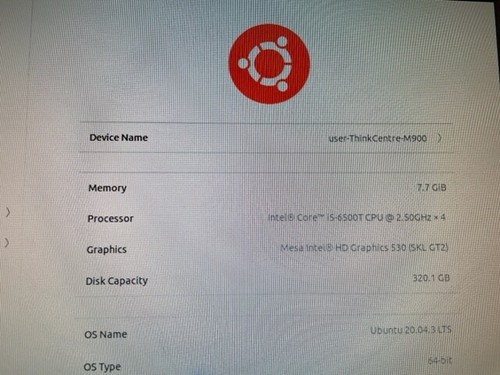 Lenovo ThinkCentre M900 Desktop i5 6500t 2.50Ghz 8GB 320GB DVDRW Linux No AC - Picture 9 of 11