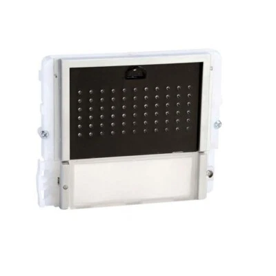 Módulo de audio iKall de 1 botón Comelit con placa frontal negra-33401