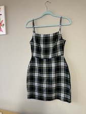 Nastygal Plaid Mini Dress In Green And Yellow Size Small
