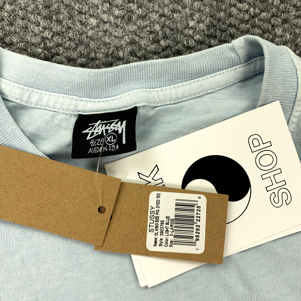 関税込★Stussy★Stussy x Our Legacy King Size Pigment Dyed T Stussy X Our Legacy King Size Tee Mens XL Blue Pigment Dyed