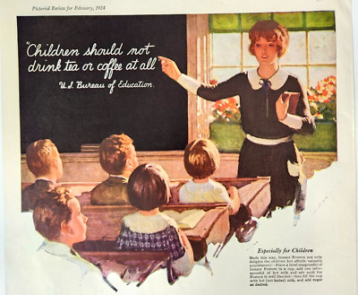 Teacher Classroom Postum Cereal Beverage Vintage Ad Magazine Print Children