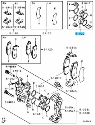 MITSUBISHI LANCER EVO 10 08-15 Genuine Front Brake Caliper Seal