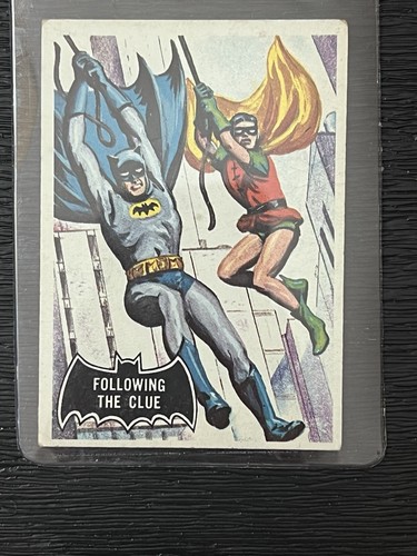 1966 Topps Batman Black Bat Logo Card # 40 Following The Clue Vg/EX