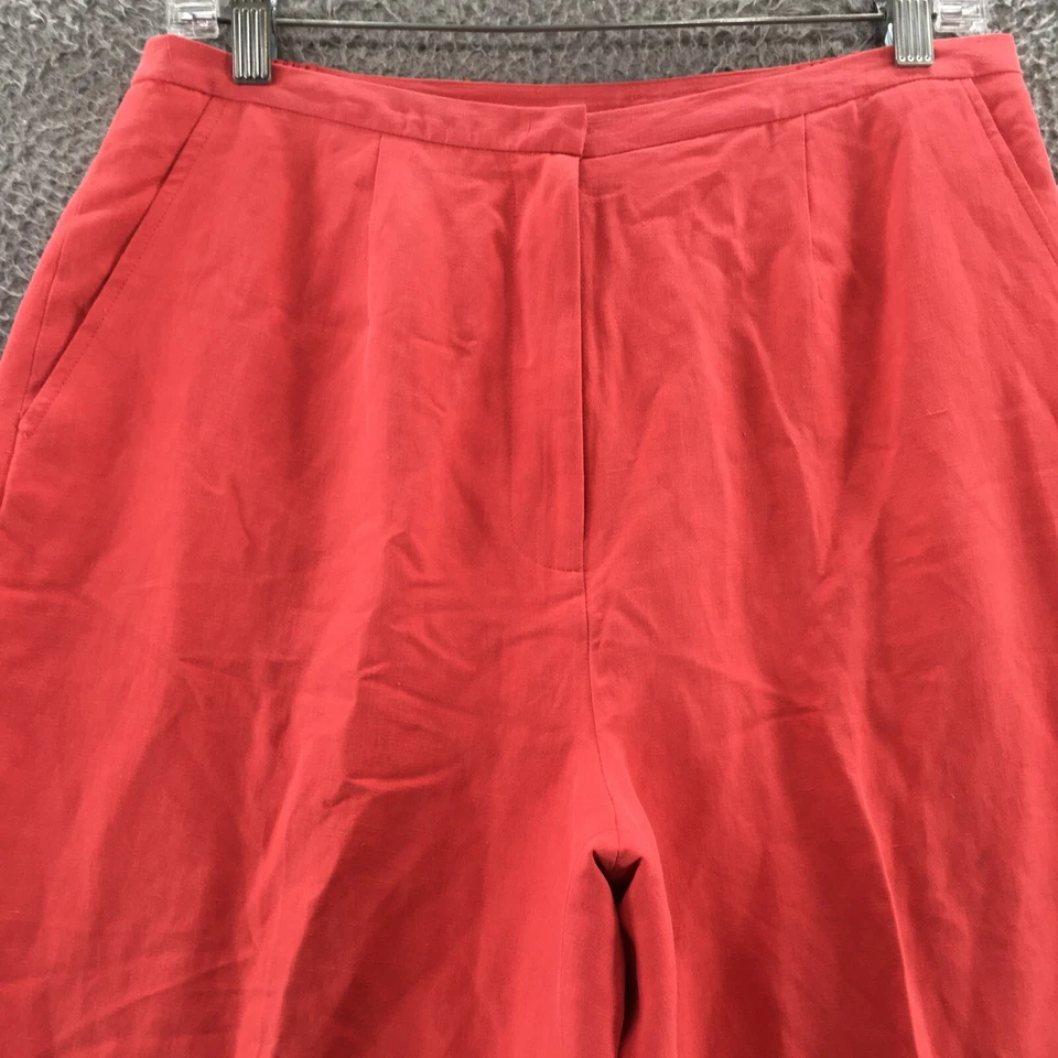 Laura Ashley Ankle Pants Womens 10 (actual 30x28) Coral High Rise Flat Front NEW Foto 2 de 4