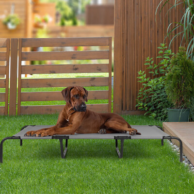 60'' Large Dog Bed Elevated Outdoor Raised Pet Cot Indoor Durable Steel Frame