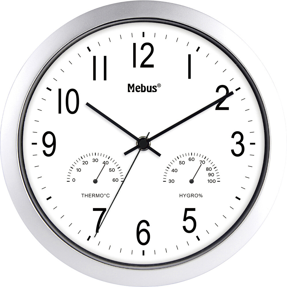 Мебель 06992 Quarz Wanduhr 25,5 см Silber