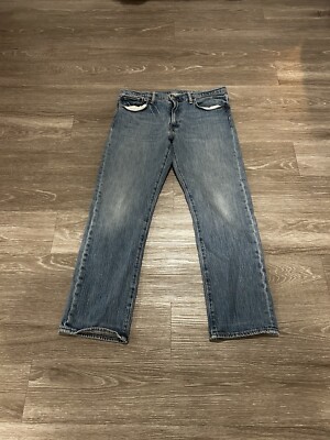 Levis Jeans Adult 34x30 Blue Denim 504 White Oak Zip Casual Work Outdoors Mens