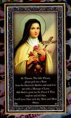 Saint St. Therese the Little Flower + Prayer - Gold Foil Plaque (5