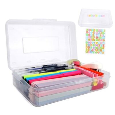 Pencil Case, Pencil Box, Large Pencil Case, Crayon Box Pencil Case, Clear