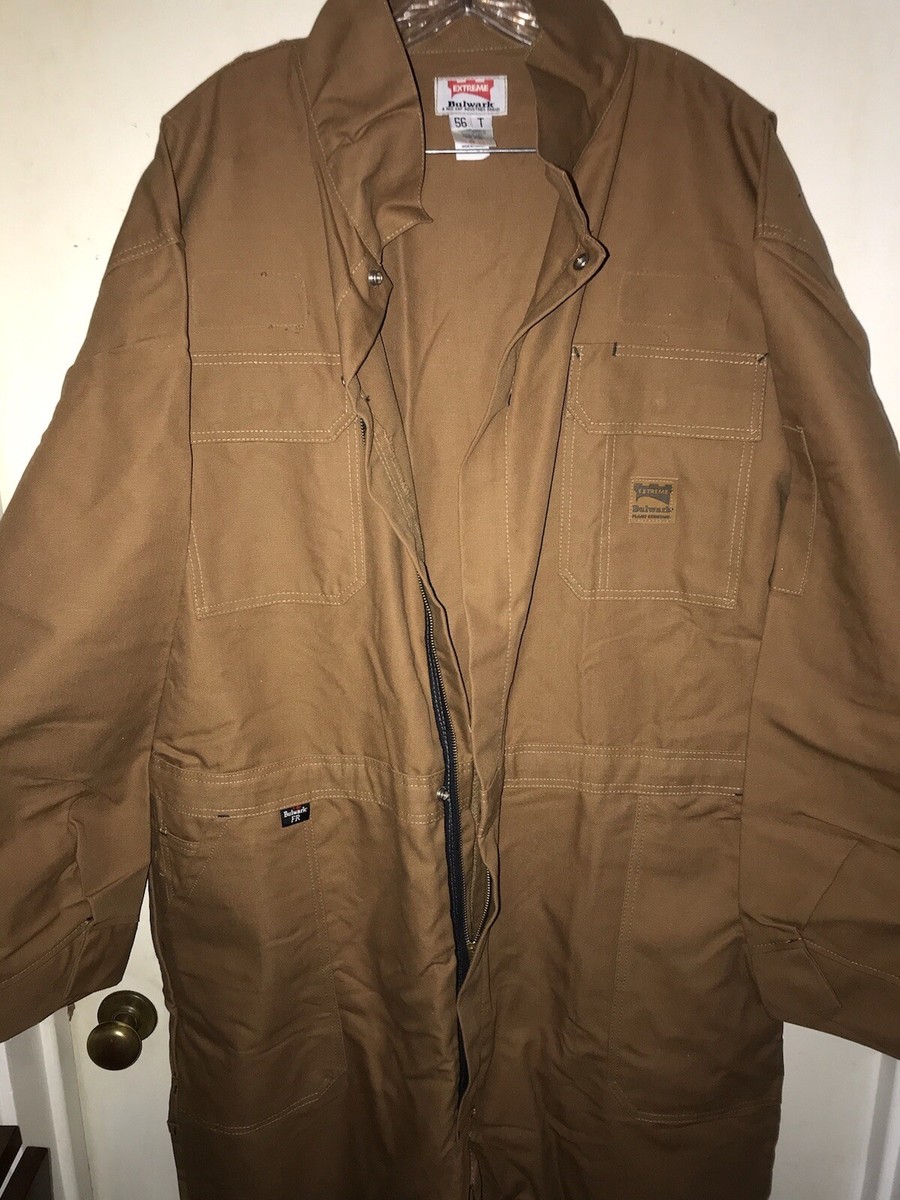 Vintage Extreme Bulwark FR DuPont Nomex IIIA BROWN Coveralls Red
