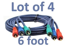 4X RCA Component Video Cable 6 ft RGB: DVD HDTV GREEN BLUE RED RCA CONNECTORS 