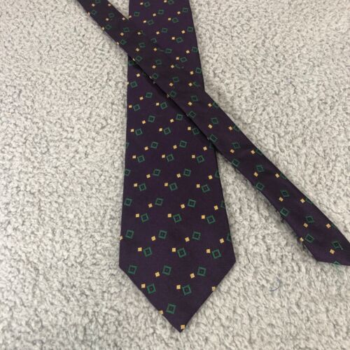 Lauren Ralph Lauren 58" Necktie 100% Silk Purple Geometric Tie - Picture 2 of 5