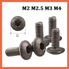 M2 M2.5 M3 M4 Socket Button Screws - Dome Head - Hex Allen Bolt - Titanium Alloy