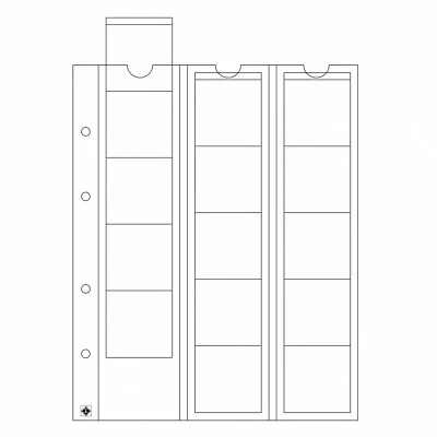 Leuchtturm OPTIMA Münzhüllen für Münzen bis 42 mm, 5 Seiten à 15 Felder (338032)
