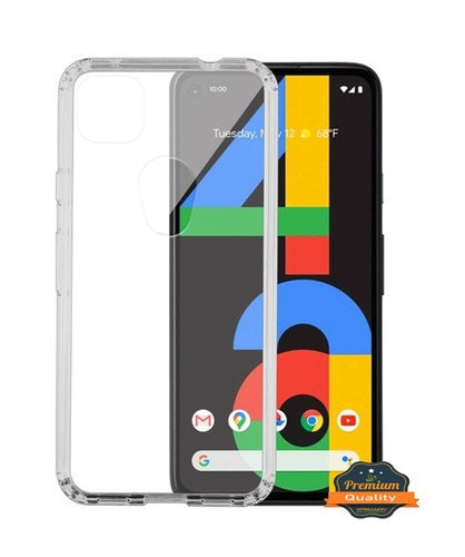 For Google Pixel 4A Clear Case Slim Hybrid TPU Gel Rubber Gummy Protective Cover