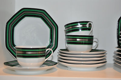 LANVIN Paris Raynaud Limoges Kaffee-Service HISPANO 5-6 Personen Kuchenplatte